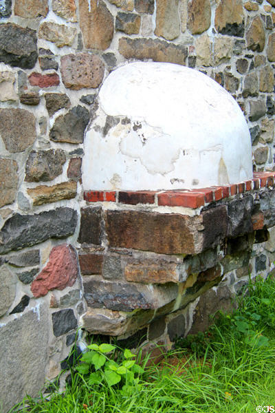 Beehive oven on Christopher House (c1720) at Historic Richmond Town. Staten Island, NY.