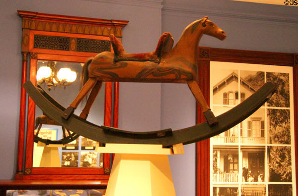 Rocking horse (1853-6) by Benjamin Potter Crandall of Westerly, RI & New York City at Historic Richmond Town Museum. Staten Island, NY.