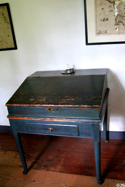 Slant-top desk in Schenck House at Old Bethpage Village. Old Bethpage, NY.