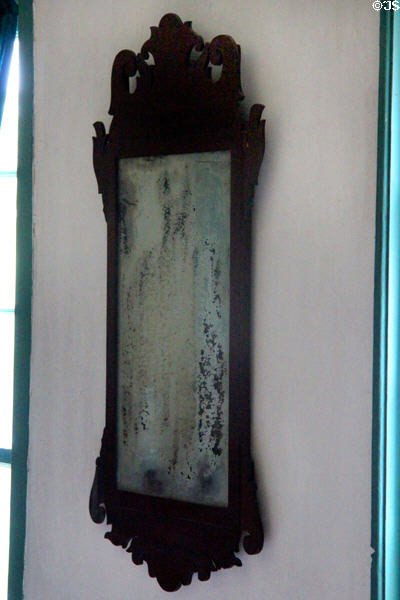 Early American mirror in Williams House Parlor at Old Bethpage Village. Old Bethpage, NY.