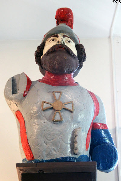 Ship figurehead of bearded military man at Whaling Museum. Cold Spring Harbor, NY.