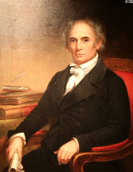 John H. Jones (1785-1859) managing agent of Cold Spring Harbor Whaling Co. & owner of several town businesses, portrait attrib. Shepard Alonzo Mount at Whaling Museum. Cold Spring Harbor, NY.