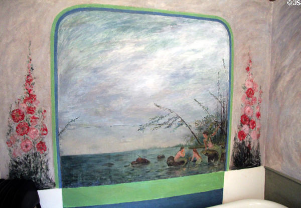 Copy, painted by Pamela Vail Lawson, of destroyed mermaid scene by Annie Cooper Boyd at Boyd House museum. Sag Harbor, NY.