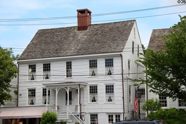 Peleg Latham House (c1790) (Main St. at Spring) with partial Nantucket stairway. Sag Harbor, NY.