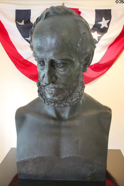John Howard Payne (1791-1852) composer of Home Sweet Home bronze sculpture (c1873) by Henry Baerer at Home Sweet Home Museum. East Hampton, NY.