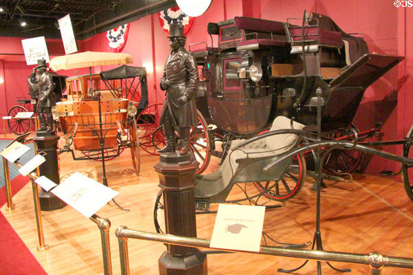 Carriage collection at Long Island Museum traces history of horse-powered era. Stony Brook, NY.