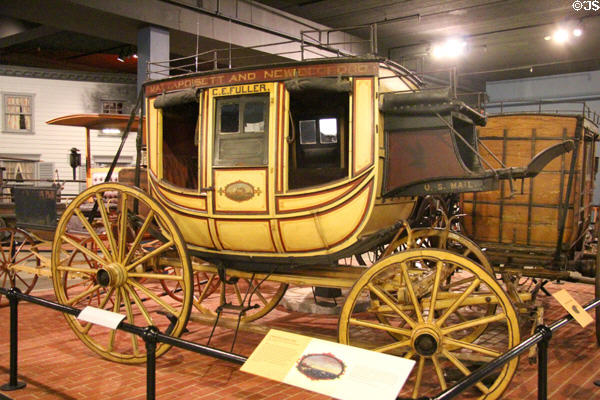 Concord coach (1866) by Abbot-Downing Co. of Concord, NH at carriage collection of Long Island Museum. Stony Brook, NY.