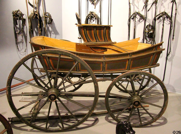 American pleasure wagon (aka democrat wagon) (c1820) at carriage collection of Long Island Museum. Stony Brook, NY.