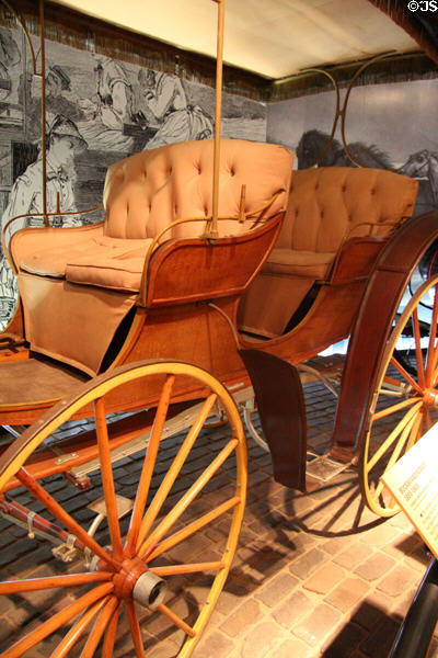 Buckboard Surrey (1895-1905) by Joubert & White of Glens Falls, NY with their patented wooden spring suspension at carriage collection of Long Island Museum. Stony Brook, NY.