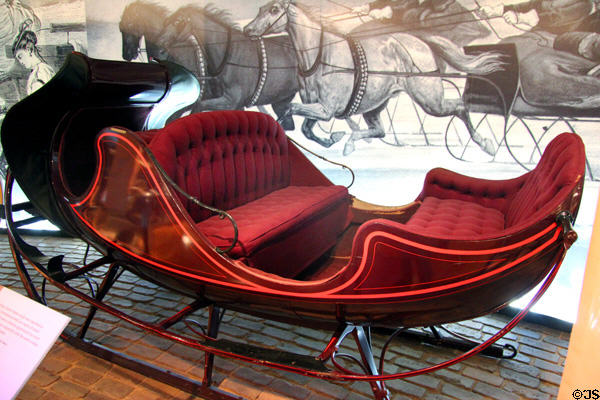 Vis-à-Vis sleigh (c1880) by William Lown of Troy, NY at carriage collection of Long Island Museum. Stony Brook, NY.