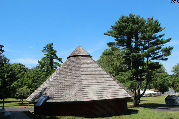 Octagonal ice house at Sagamore Hill National Historic Site. Cove Neck, NY.