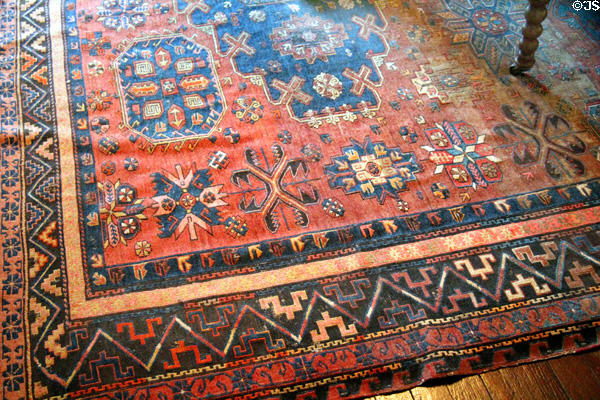 Carpet in Edith's south bedroom at Roosevelt's House Sagamore Hill NHS. Cove Neck, NY.