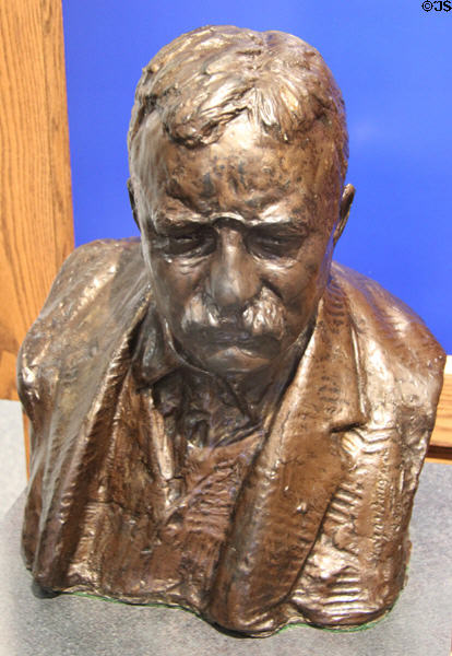 Theodore Roosevelt bust (1929) by Gutzon Borglum at Old Orchard Museum at Sagamore Hill NHS. Cove Neck, NY.