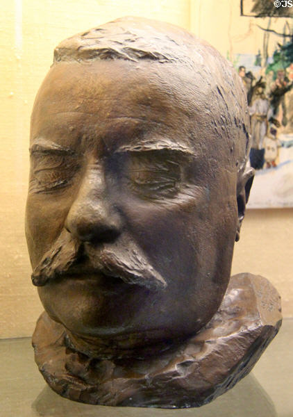 Death mask of Theodore Roosevelt at Old Orchard Museum at Sagamore Hill NHS. Cove Neck, NY.