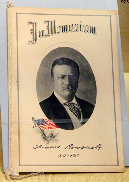 In memoriam program for Theodore Roosevelt (1919) at Old Orchard Museum at Sagamore Hill NHS. Cove Neck, NY.