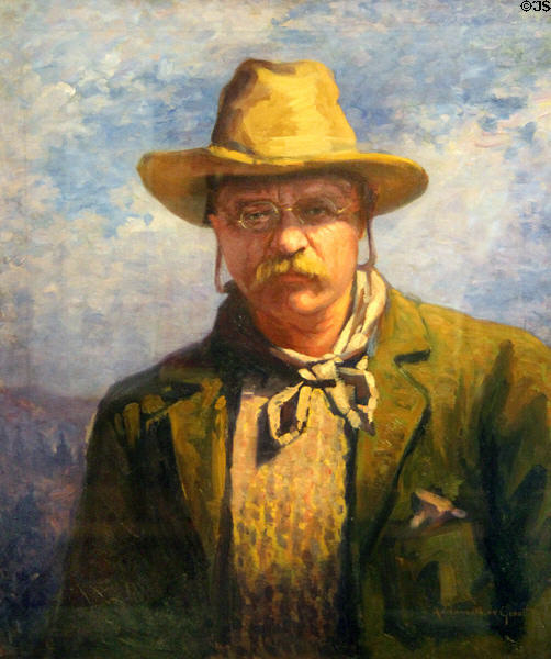 Theodore Roosevelt portrait (1925) by Adrian De Groot at Old Orchard Museum at Sagamore Hill NHS. Cove Neck, NY.