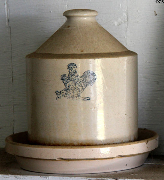 Vintage ceramic chicken/poultry waterer at Sagamore Hill NHS. Cove Neck, NY.