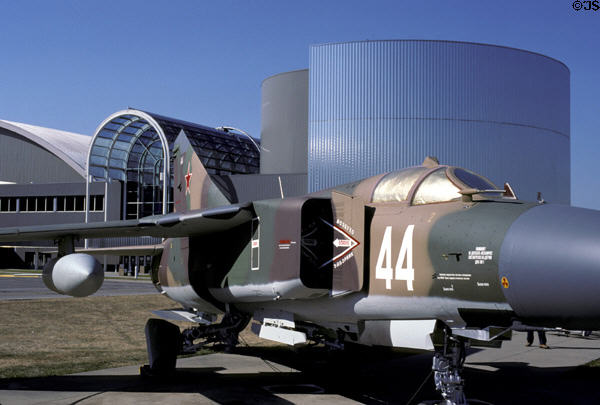 MIG 23/27 Flogger in front of US Air Force Museum building. Dayton, OH.
