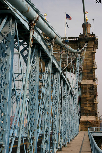Roebling Suspension Bridge cable structure. Cincinnati, OH.