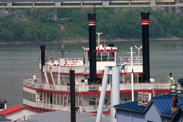 Riverboat docked on Ohio River. Cincinnati, OH.