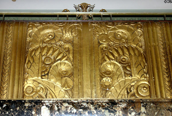 Art Deco gold palm frond reliefs of Netherland Plaza Hotel in Carew Tower complex. Cincinnati, OH.