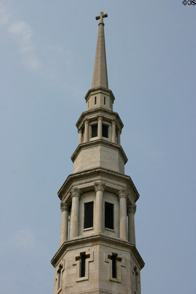 Octagonal spire of St. Peter-In-Chains Cathedral. Cincinnati, OH.