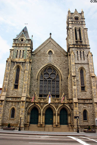Covenant First Presbyterian Church (1875) (8th & Elm Sts.). Cincinnati, OH. Architect: J.J. Cotteral & Son. On National Register.