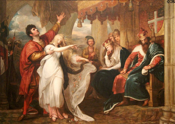 Ophelia & Laertes painting (1792) by Benjamin West at Cincinnati Art Museum. Cincinnati, OH.