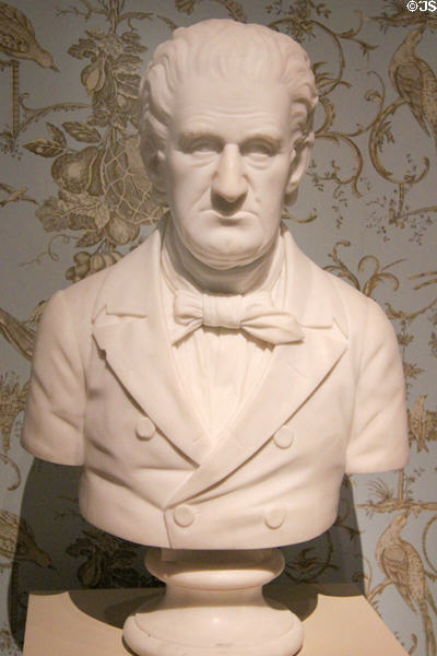 Reverend Lyman A. Beecher marble sculpture (c1842, carved 1860) by Caroline Wilson at Cincinnati Art Museum. Cincinnati, OH.
