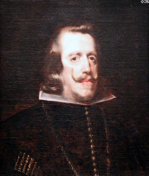 Portrait of King Philip IV of Spain (c1655) by Diego de Velázquez & studio at Cincinnati Art Museum. Cincinnati, OH.
