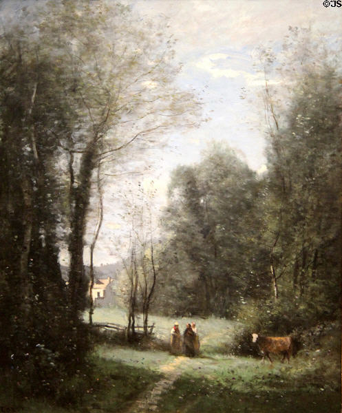 Maison Blanche de Sevres painting (1872) by Jean-Baptiste-Camille Corot of France at Cincinnati Art Museum. Cincinnati, OH.