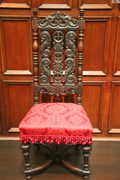 Sidechair (1690s) from England at Cincinnati Art Museum. Cincinnati, OH.