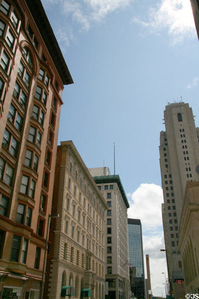 Spitzer, Gardner, Ohio, Edison Plaza & National City Bank Buildings along Madison Ave. streetscape. Toledo, OH.