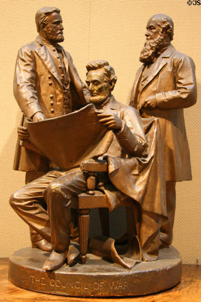 Council of War plaster sculpture of Grant, Lincoln & Stanton (after 1868) by John Rogers at Toledo Museum of Art. Toledo, OH.