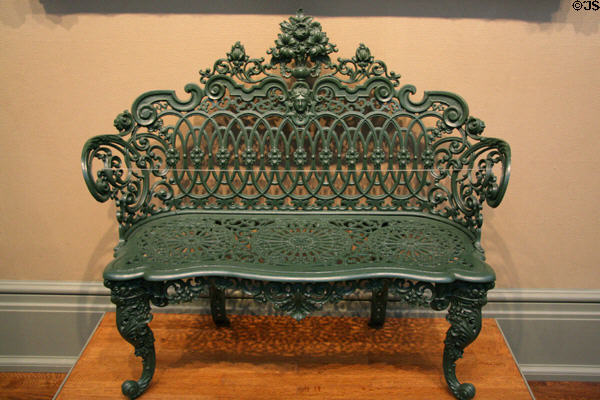 Cast iron bench possibly from New Orleans (c1870) at Toledo Museum of Art. Toledo, OH.