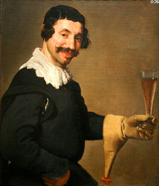 Man with Wine Glass painting (c1630) attrib. to Diego Velázquez at Toledo Museum of Art. Toledo, OH.
