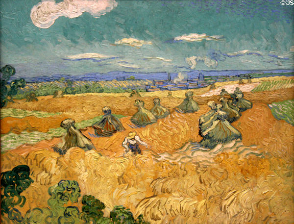 Wheat Fields with Reaper painting (1890) by Vincent van Gogh at Toledo Museum of Art. Toledo, OH.