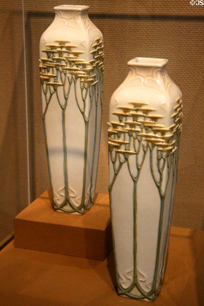 Sèvres Art Nouveau porcelain vases (1903) at Toledo Museum of Art. Toledo, OH.