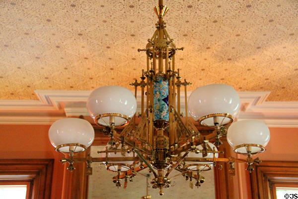 Lamp fixture in parlor of Hayes Presidential Home. Fremont, OH.