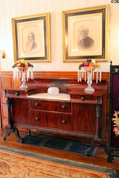Sideboard in dining room at Hayes Presidential Home. Fremont, OH.