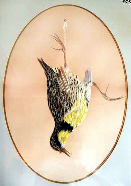 Artwork of snared bird in dining room at Hayes Presidential Home. Fremont, OH.