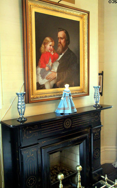 Portrait of President Hayes & Fanny Hayes in her bedroom at Hayes Presidential Home. Fremont, OH.