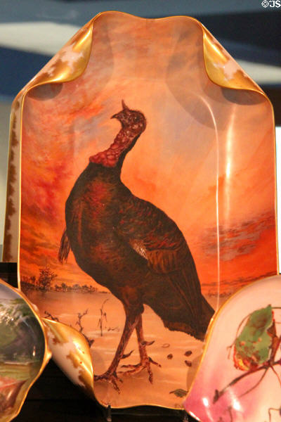 President Rutherford B. Hayes China platter with turkey painting by Haviland at Hayes Presidential Center. Fremont, OH.