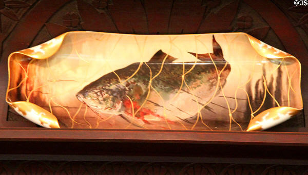 President Rutherford B. Hayes China platter with fish painting by Haviland at Hayes Presidential Center. Fremont, OH.