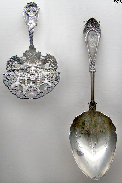 Silverware serving spoons (c1877) at Hayes Presidential Center. Fremont, OH.