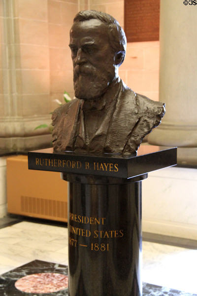 Rutherford B. Hayes bust in Hayes Library. Fremont, OH.