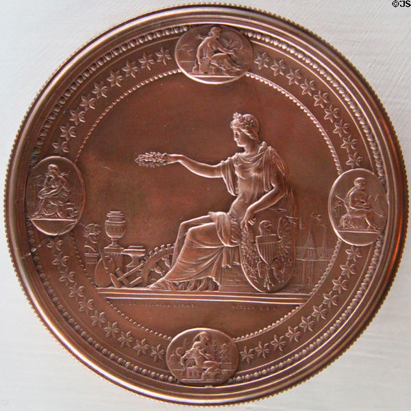 Philadelphia Centennial Exposition (1876) medallion by Henry Mitchell at Hayes Museum. Fremont, OH.