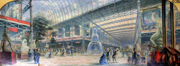 Picture of interior of Crystal Palace, London, (1853) given by R.B. Hayes to Sardis Birchard at Hayes Museum. Fremont, OH.