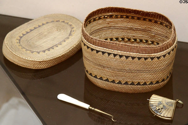 Native American basket from President Rutherford B. Hayes Western Trip (1880) at Hayes Museum. Fremont, OH.