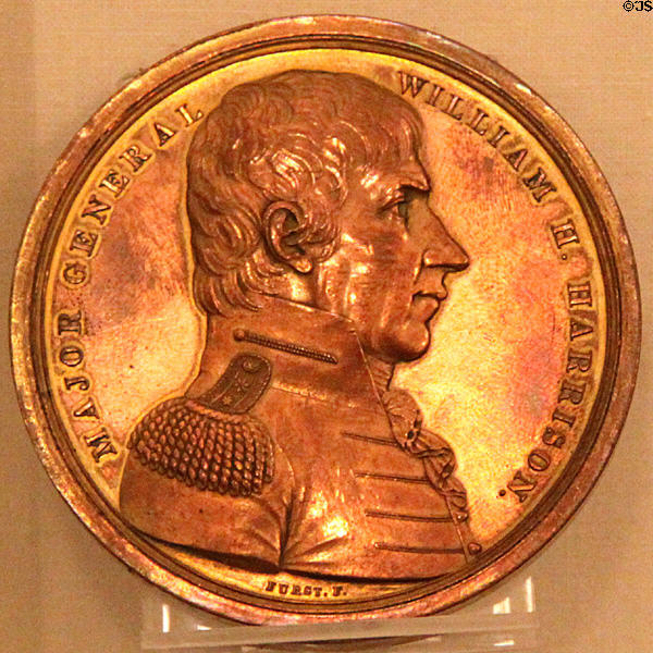 Major General William Henry Harrison medal by F. Furst (at Hayes Presidential Center). Fremont, OH.